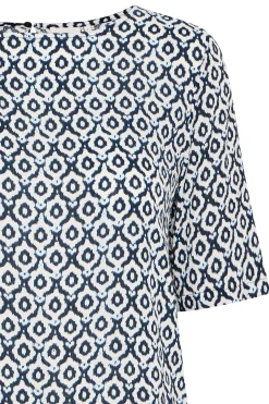 Ichi Blouse met korte mouwen TotalEclipseIkatTileAop Clearance