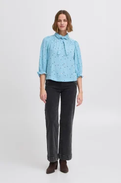 Atelier Rêve Blouse met lange mouwen DuskBlue Outlet