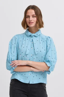 Atelier Rêve Blouse met lange mouwen DuskBlue Outlet
