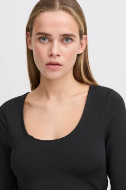 ICHI accessories IAGRO T-shirt met lange mouwen Black Hot