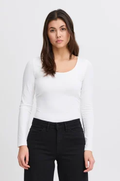 ICHI accessories IAGRO T-shirt met lange mouwen CloudDancer Hot
