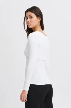 ICHI accessories IAGRO T-shirt met lange mouwen CloudDancer Hot