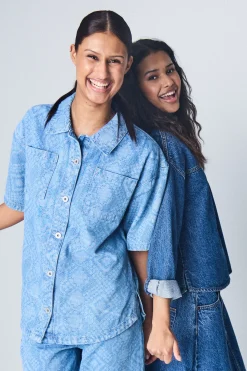 Ichi IHAMILIAS Denim blouse New