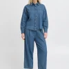 Ichi IHARCHER Denim blouse Washedmed.blue Clearance