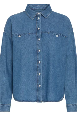 Ichi IHARCHER Denim blouse Washedmed.blue Clearance