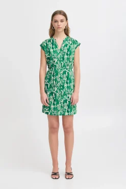 Ichi IHAYA Jurk PineGreenIkat Hot