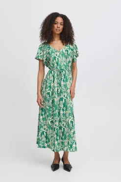 Ichi IHAYA Jurk PineGreenIkat Hot