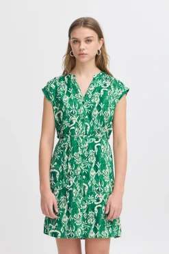 Ichi IHAYA Jurk PineGreenIkat Hot