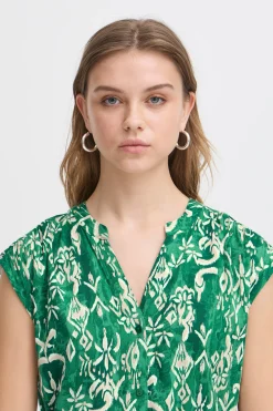 Ichi IHAYA Jurk PineGreenIkat Hot
