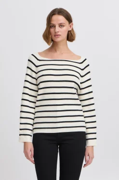 Ichi IHBOSTON Pullover Birchw.Blackstripe New