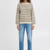 Ichi IHBRIELLE Pullover Oatmealw.black Fashion