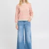 Ichi IHBRIELLE Pullover Oatmealw.HotCoral Online