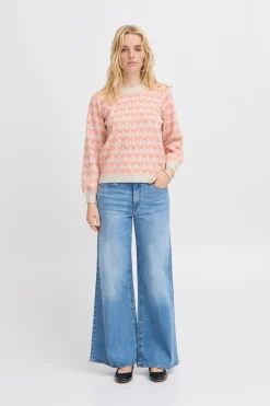 Ichi IHBRIELLE Pullover Oatmealw.HotCoral Online