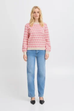 Ichi IHBRIELLE Pullover Oatmealw.PinkYarrow Best