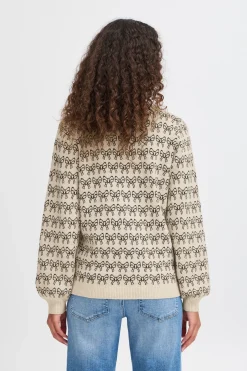 Ichi IHBRIELLE Pullover Oatmealw.black Fashion