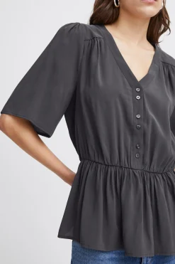Ichi IHCINOMA Blouse Asphalt Clearance