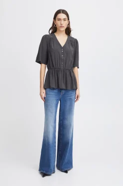 Ichi IHCINOMA Blouse Asphalt Clearance