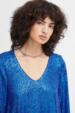 Ichi IHFAUCI Jurk LapisBlue Outlet