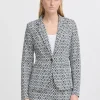 Ichi IHKATE Blazer TotalEclipseIkatTileAop Fashion
