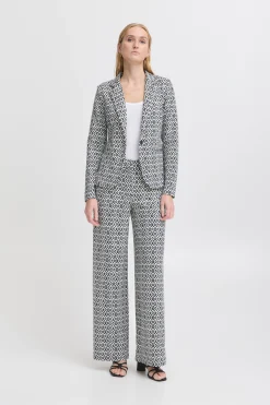 Ichi IHKATE Blazer TotalEclipseIkatTileAop Fashion