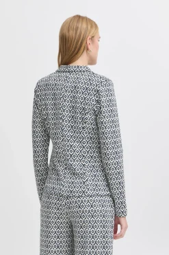 Ichi IHKATE Blazer TotalEclipseIkatTileAop Fashion