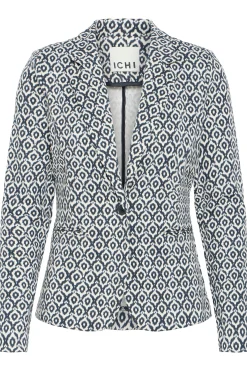Ichi IHKATE Blazer TotalEclipseIkatTileAop Fashion