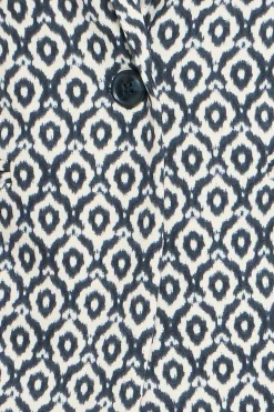 Ichi IHKATE Blazer TotalEclipseIkatTileAop Fashion