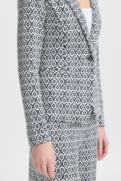 Ichi IHKATE Blazer TotalEclipseIkatTileAop Fashion