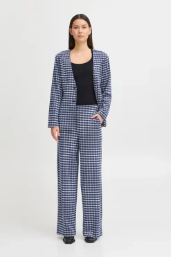 Ichi IHKATE CHECLÉ Casual broek MedievalBlueCheck Online