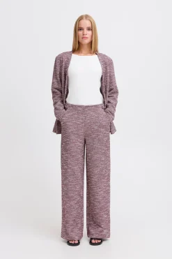 Ichi IHKATE CHECLÉ Casual broek PinkBerryBouclé Clearance