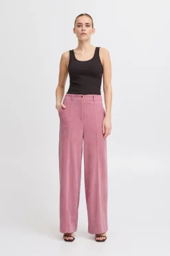 Ichi IHKATE CORDUROY WIDE broek HeatherRose Outlet