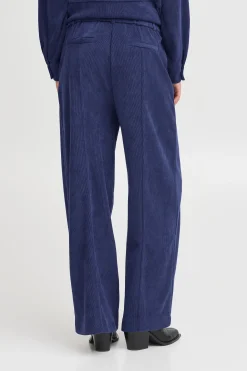Ichi IHKATE CORDUROY WIDE broek MedievalBlue Sale