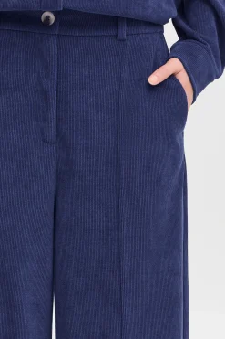 Ichi IHKATE CORDUROY WIDE broek MedievalBlue Sale