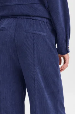 Ichi IHKATE CORDUROY WIDE broek MedievalBlue Sale