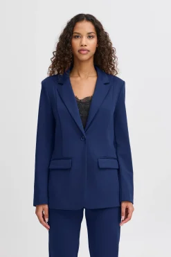 Ichi IHKATE LONG Blazer MedievalBlue New