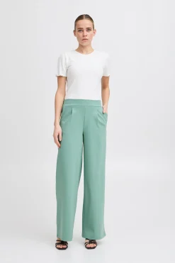 Ichi IHKATE LONG WIDE Broek BerylGreen Outlet
