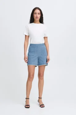 Ichi IHKATE Shorts KateDenimLightBlue Discount