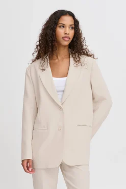 Ichi IHLEXI Blazer Oatmeal Discount
