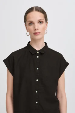 Ichi IHLINNO Blouse met korte mouwen Black Discount