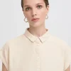 Ichi IHLINNO Blouse met korte mouwen NaturalEcru Clearance