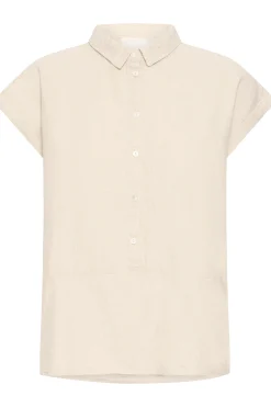 Ichi IHLINNO Blouse met korte mouwen NaturalEcru Clearance