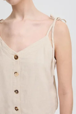 Ichi IHLINNO Mouwloos shirt NaturalEcru Fashion