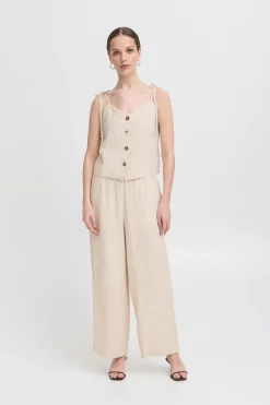Ichi IHLINNO Mouwloos shirt NaturalEcru Fashion