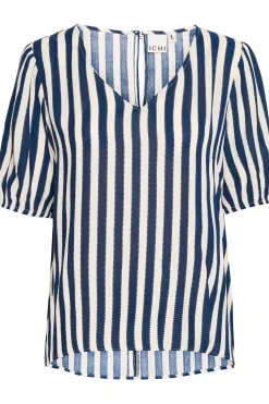 Ichi IHMARRAKECH Blouse met korte mouwen TotalEclipseDottedStripeAo Sale