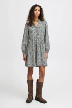 Ichi IHQWISSA Jurk BlueMirageFloweraop Online