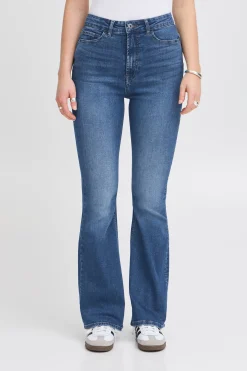 Ichi IHTWIGGY FLAIRED HIGH WAIST Jeans Mediumblue Hot