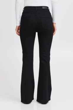 Ichi IHTWIGGY FLAIRED HIGH WAIST Jeans Black New