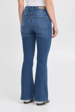 Ichi IHTWIGGY FLAIRED HIGH WAIST Jeans Mediumblue Hot