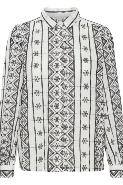Atelier Rêve IRBEACE Overhemd SNOWWHITEWITHBLACKEMBRO Fashion