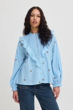 Atelier Rêve IROLIVIA Overhemd met lang mouwen DuskBlue Discount
